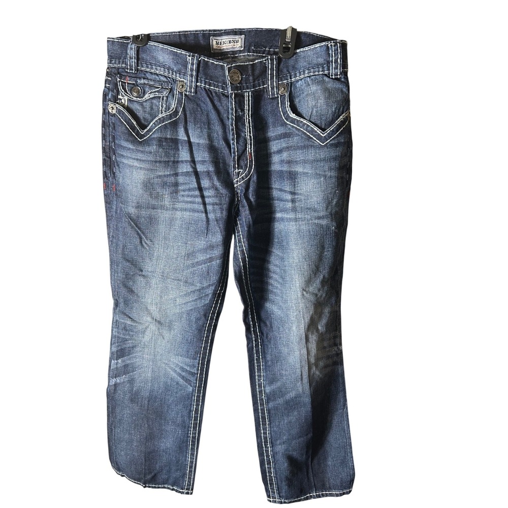 MEKDENIM OAXACA STRAIGHT Mens Dark Wash Denim Jeans‎ 36x30 Button Fly